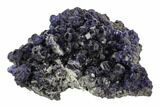 Deep Purple Fluorite Crystals with Quartz - China #111921-1